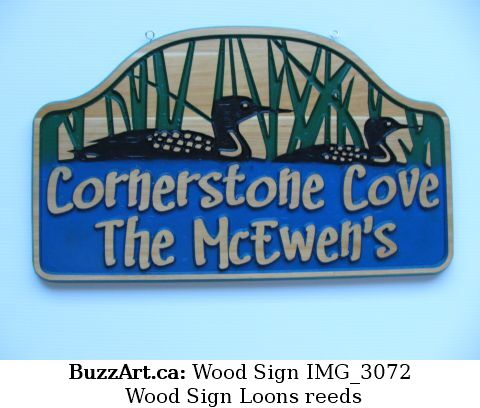 Wood Sign Loons reeds